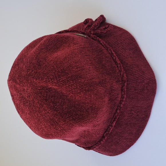 Beautiful Burgundy Chenille Winter Cloche Hat w/ Bow by Adora Vintage Style - Picture 5 of 9